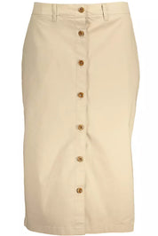 Beige Cotton Women Skirt