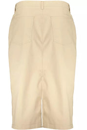 Beige Cotton Women Skirt