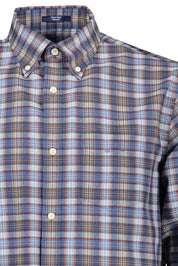 Blue Cotton Men Shirt