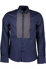 Blue Cotton Men Shirt