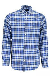 Blue Cotton Men Shirt