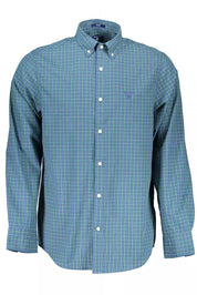 Blue Cotton Men Shirt