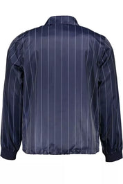 Blue Polyester Men Jacket