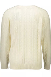 White Wool Men Sweater