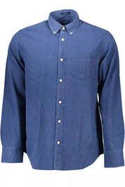 Blue Cotton Men Shirt