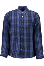 Blue Cotton Men Shirt