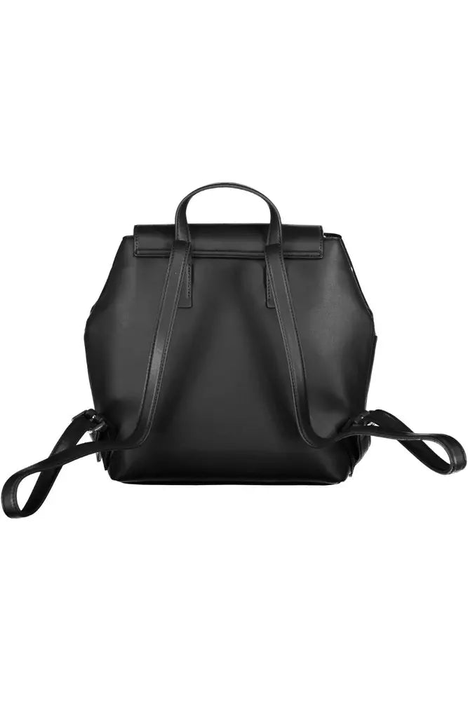 Black Polyester Women Backpack