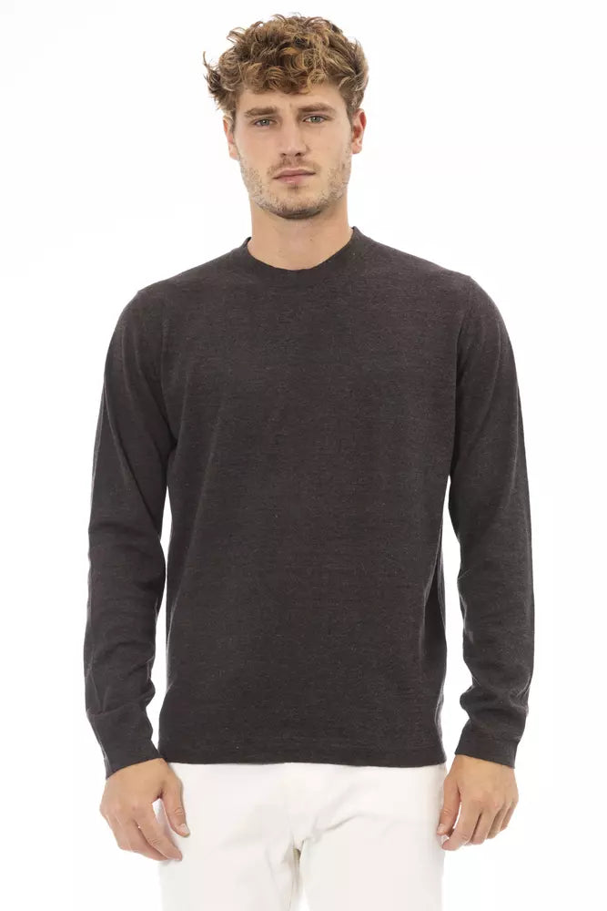 Brown Cotton Men's Sweater
