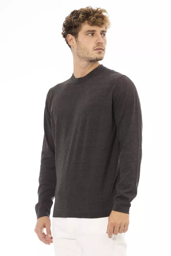 Brauner Baumwollpullover