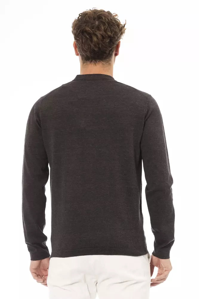 Brown Cotton Men's Sweater