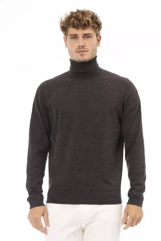 Brauner Baumwollpullover