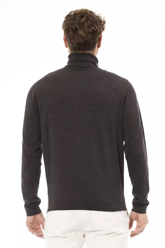 Brauner Baumwollpullover