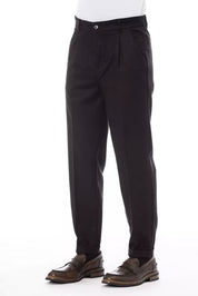 Brown Wool Men Pant