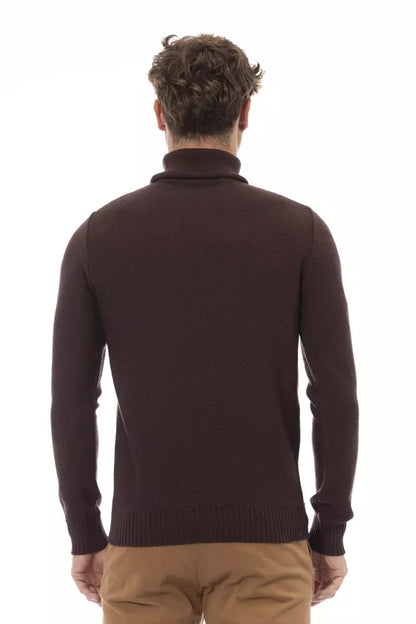 Pull en laine mérinos marron