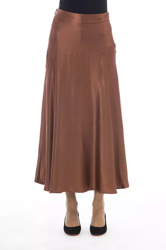 Jupe en viscose marron