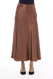 Jupe en viscose marron