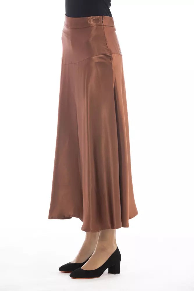 Jupe en viscose marron