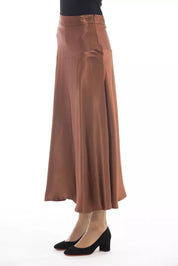 Jupe en viscose marron