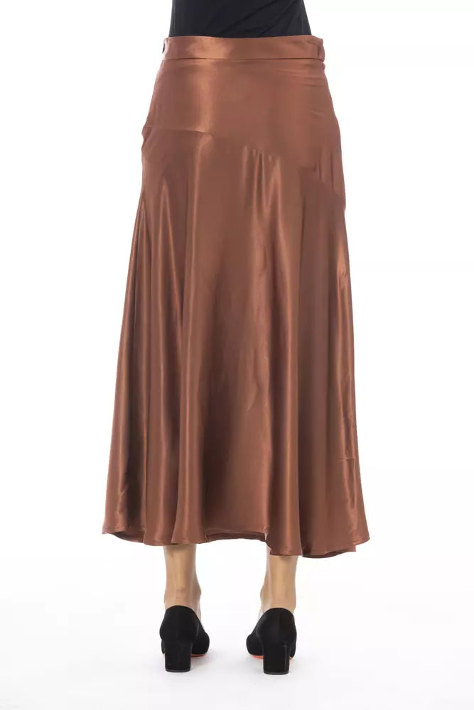 Jupe en viscose marron
