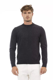 Schwarzer Wollpullover