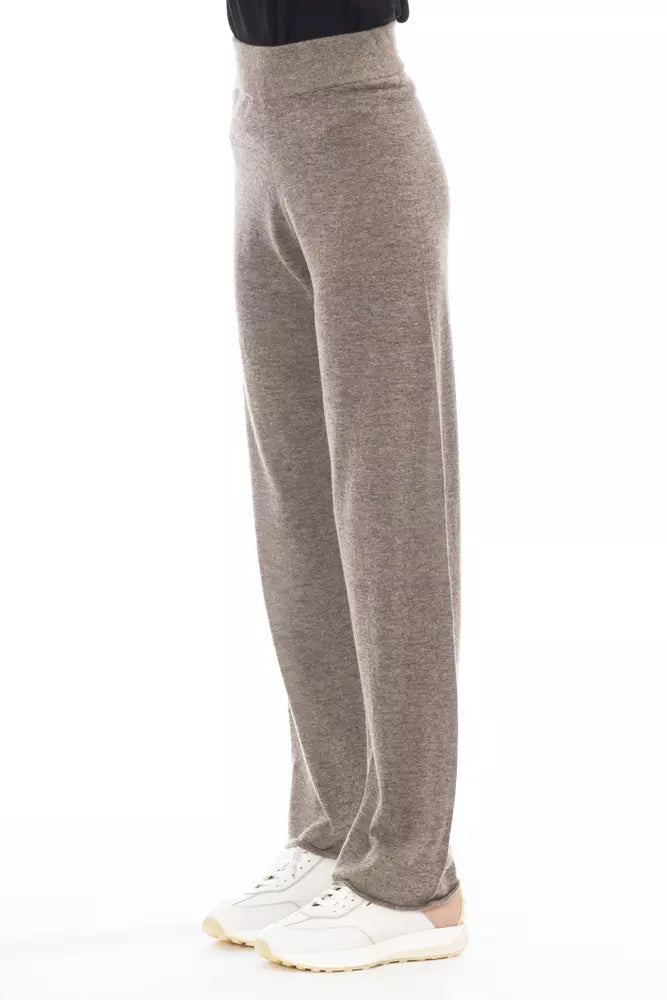 Brown Wool Women Pant