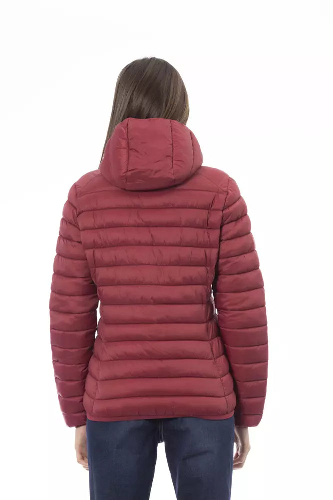 Red Nylon Women Jacket