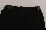 Chic Mid Waist Skinny Black Denim