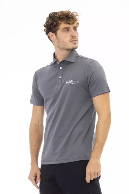 Graues Baumwoll-Poloshirt