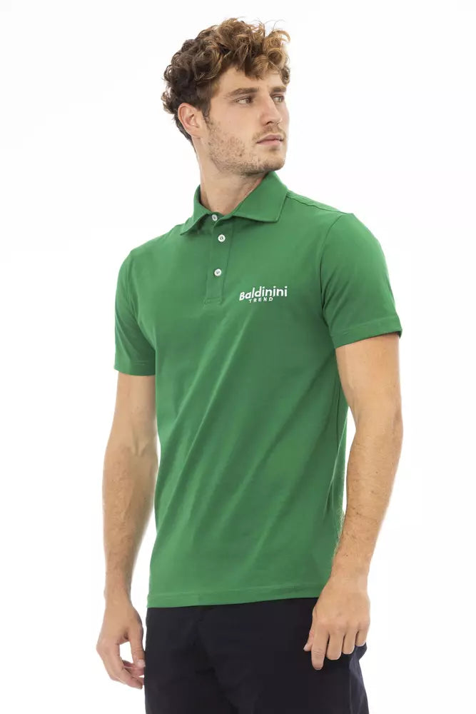 Grünes Baumwoll-Poloshirt
