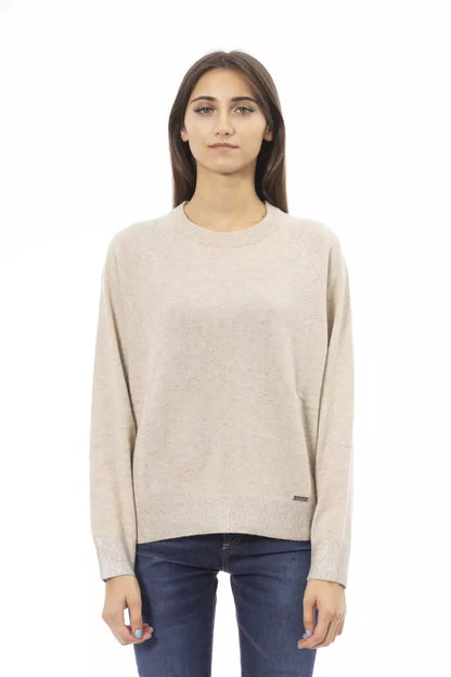 Pull en laine beige