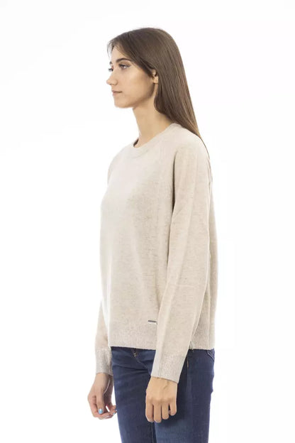 Pull en laine beige