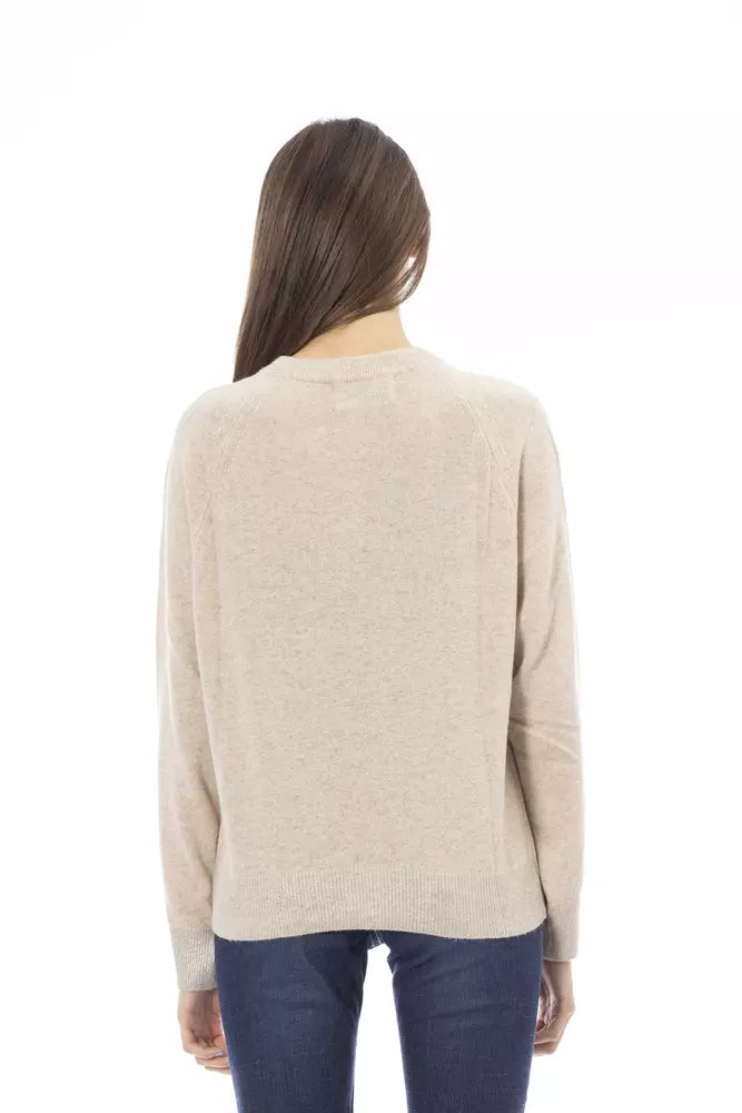 Pull en laine beige