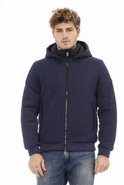 Blue Polyester Men Jacket