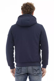 Blue Polyester Men Jacket