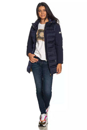 Blue Polyester Women's Jacket