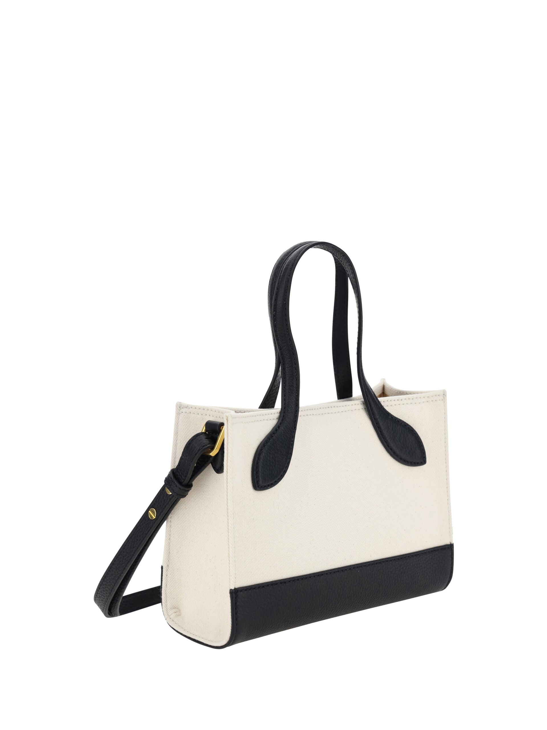 Mini sac à main en cuir blanc et noir