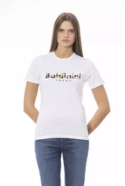 White Cotton Women T-Shirt