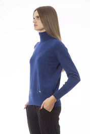 Blauer Wollpullover