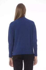 Blauer Wollpullover