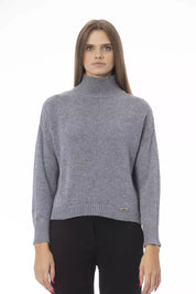 Grauer Viskosepullover