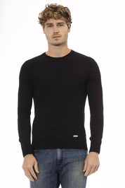 Schwarzer Wollpullover