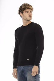 Schwarzer Wollpullover