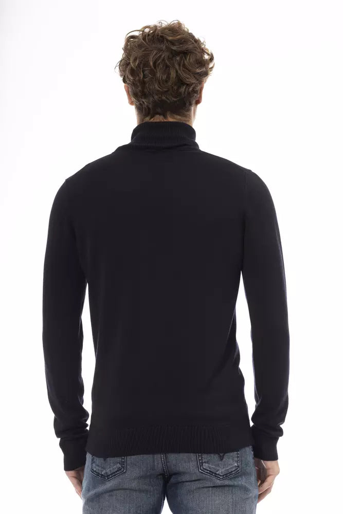 Blauer Modalpullover