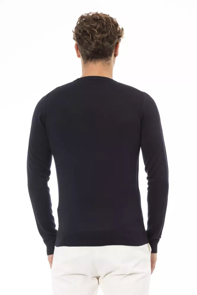 Blauer Modalpullover