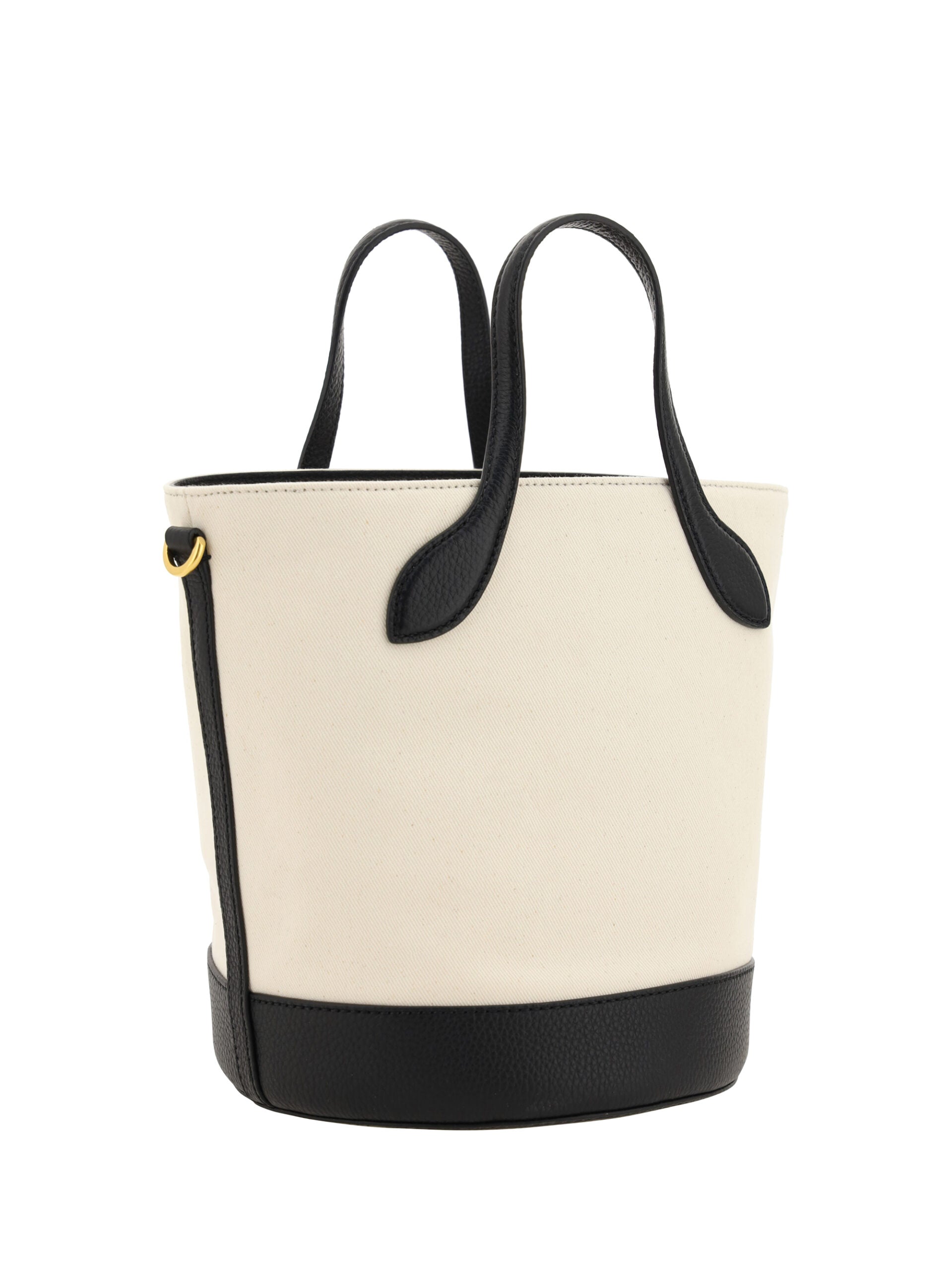 Sac seau en cuir blanc et noir