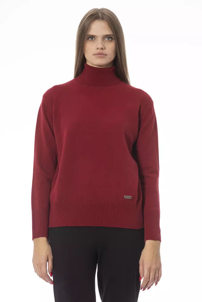 Roter Wollpullover