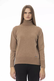 Beigefarbener Wollpullover