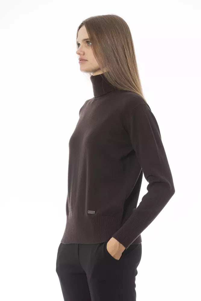 Brauner Wollpullover