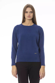 Blauer Wollpullover