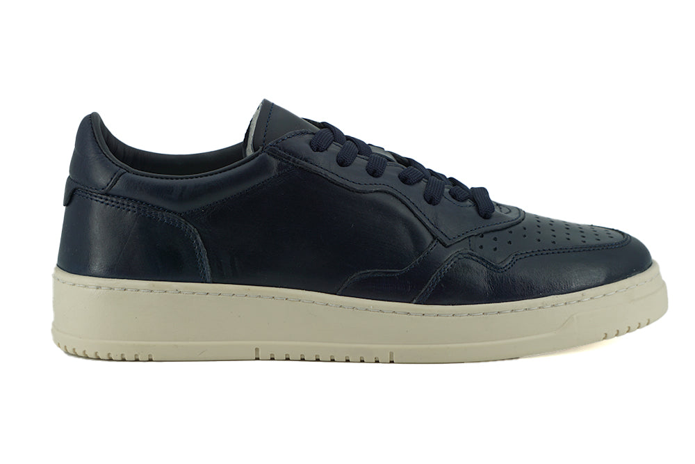 Elegant Navy Blue Leather Sneakers